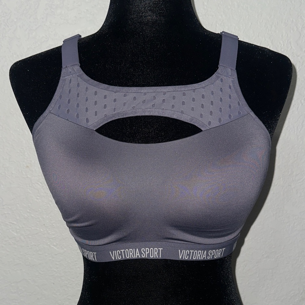 Gray High-Neck Sports Bra